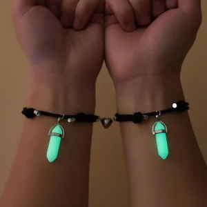 Bracelet lumineux couple pierres scintillantes