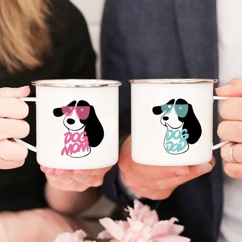 Mug couple et chien original coloré