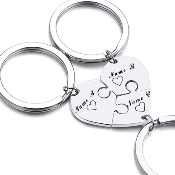 Cadeau romantique pour couple ou amis – porte-clé coeur personnalisé 💖