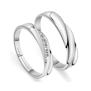 Bague Couple Argent & Zircon
