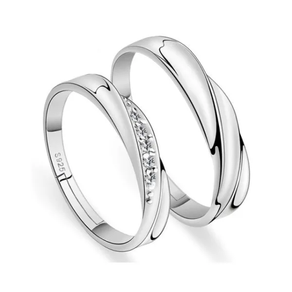 Bague Couple Argent & Zircon