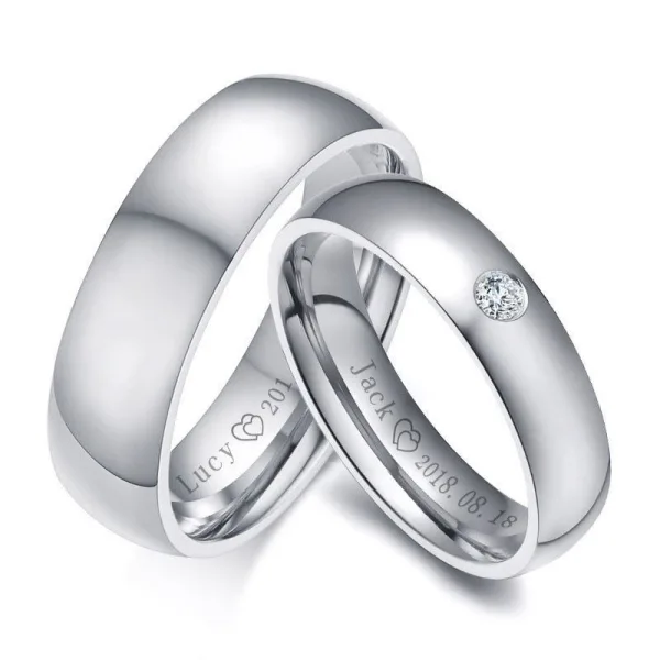 Bague Couple Gravure
