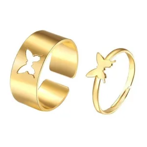 Bague Couple Papillon