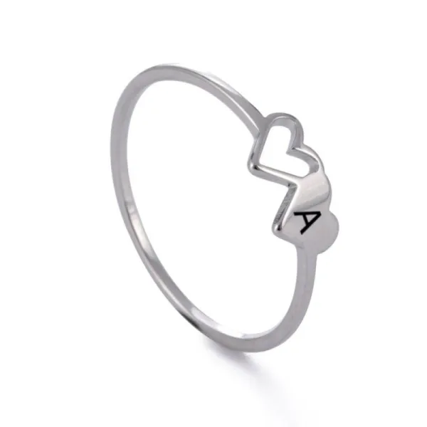 Bague Lettre Coeur