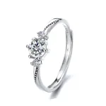 bague union couple moderne en argent