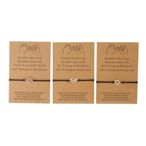 bracelet coloré amitié soleil lune étoile