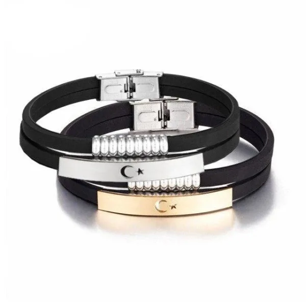 Bracelet Couple Silicone Noir