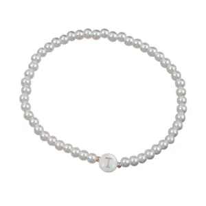 Bracelet Perle Blanche Lettre