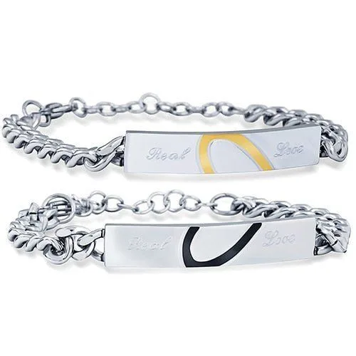 bracelet personnalisé couple acier inoxydable