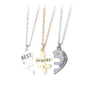 collier coeur amitié trois