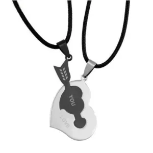 Collier Coeur Séparable Couple (Argent)