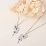 collier en argent soeurs papillon