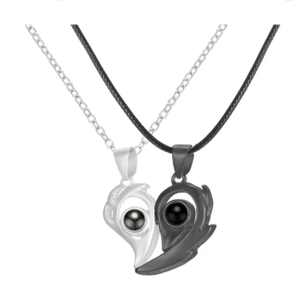 collier lumineux coeur magnétique