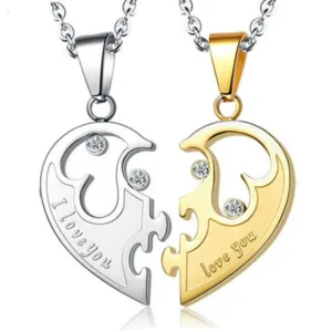 Collier Pour 2 Coeur Puzzle