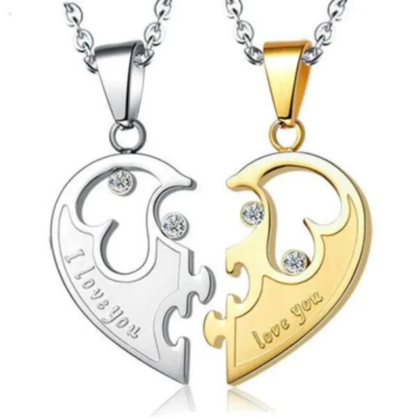 Collier Pour 2 Coeur Puzzle