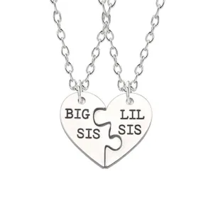 Collier Puzzle Coeur 2 Soeurs