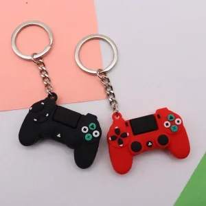 Porte-clé manette rouge pour passionnés de jeux vidéo 🎮